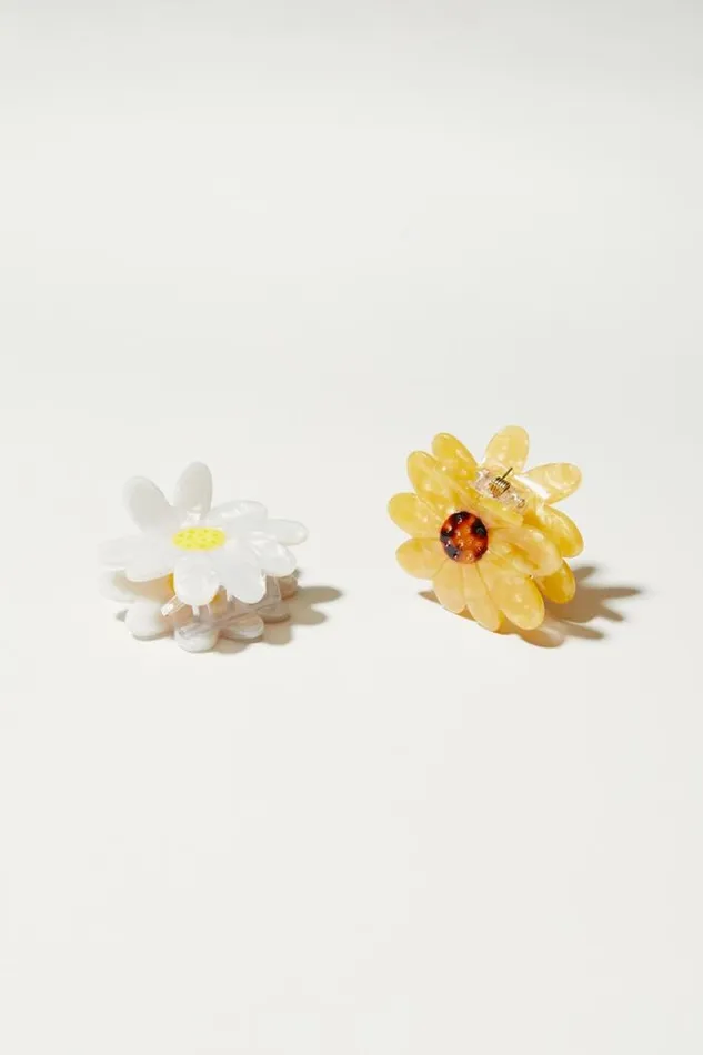Lucky Brand Daisy Claw Clip Set Natural Women Hair Accessories