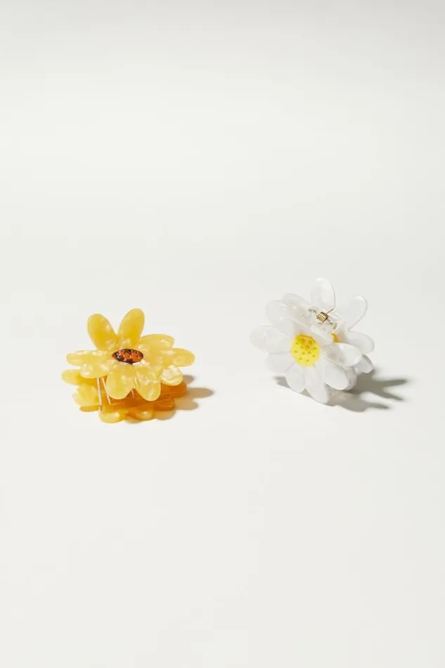 Lucky Brand Daisy Claw Clip Set Natural Women Hair Accessories