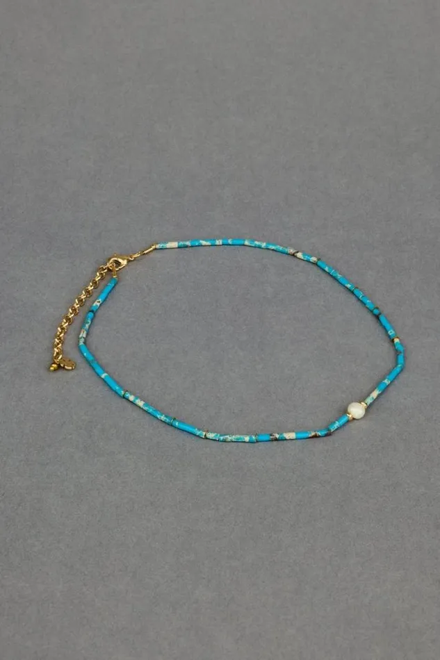 Lucky Brand Delicate Turquoise Collar Necklace Gold Women Jewelry