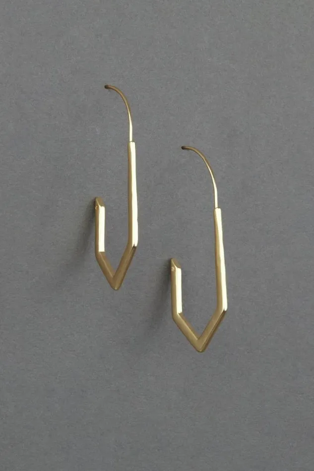Lucky Brand Diamond Threader Hoop Earring Gold Women Jewelry