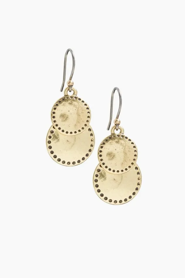 Lucky Brand Double Drop Earrings Gold Women Jewelry