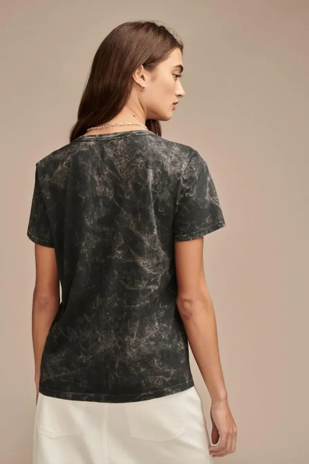 Lucky Brand Embrace Floral Poster Classic Crew Iron Ore Women Graphic Tees