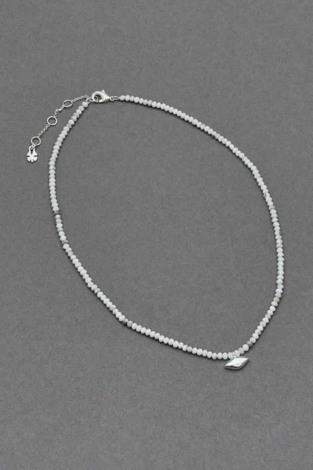 Lucky Brand Evil Eye Beaded Necklace Silver Women Jewelry