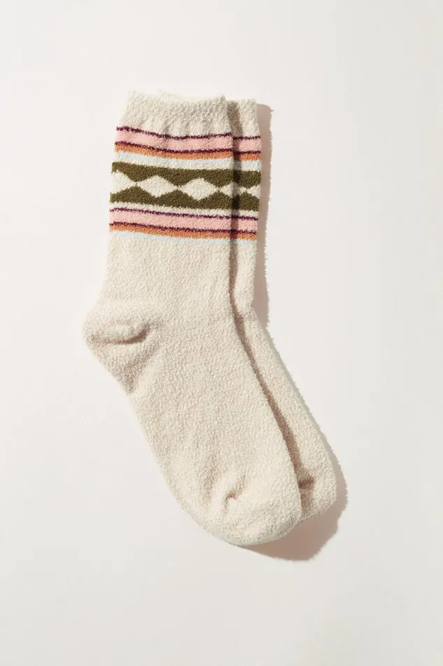 Lucky Brand Fair Isle Fuzzy Sock Multi Women Socks