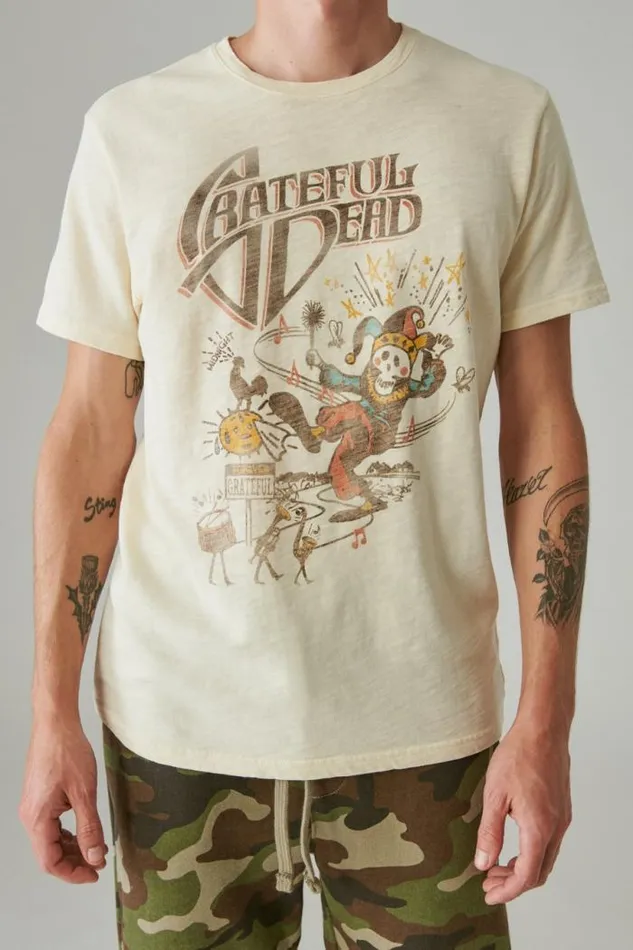Lucky Brand Grateful Dead Jester Parchment Men Graphic Tees