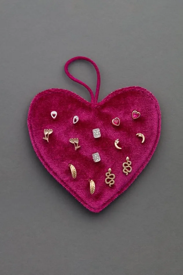 Lucky Brand Heart Earring Gift Set Two Tone Women Jewelry