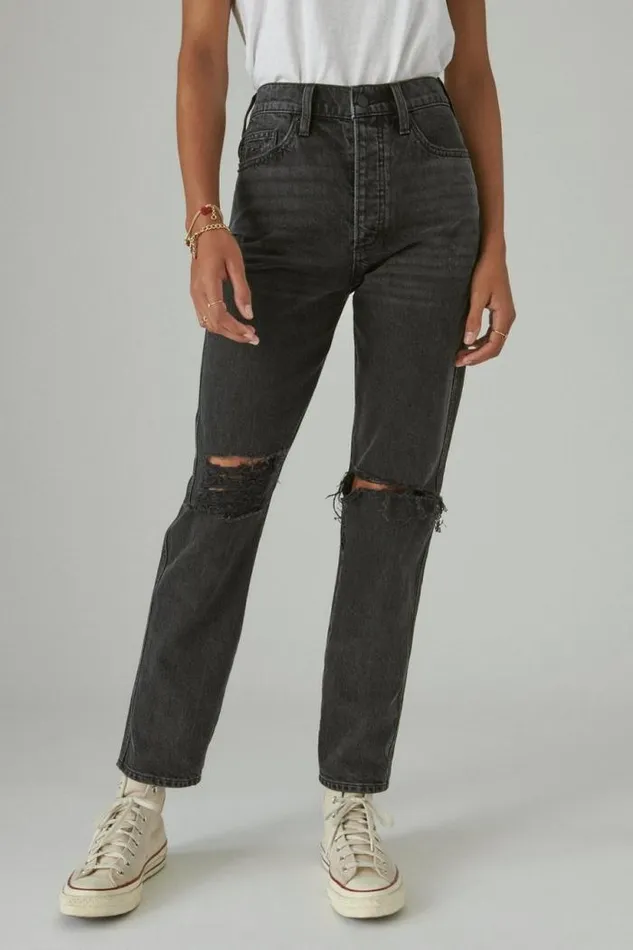 Lucky Brand High Rise Drew Mom Meteor Dest Women Jeans