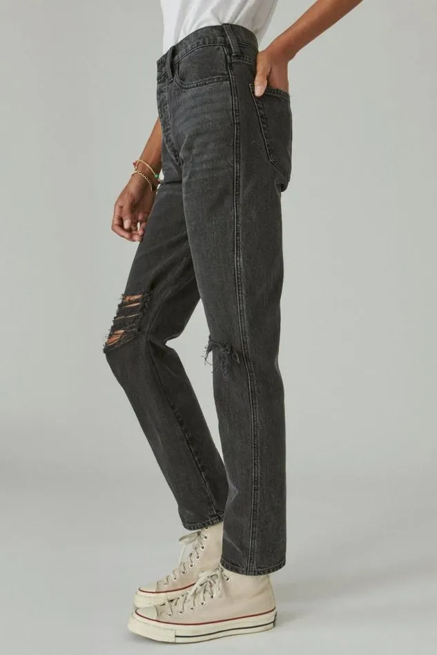 Lucky Brand High Rise Drew Mom Meteor Dest Women Jeans