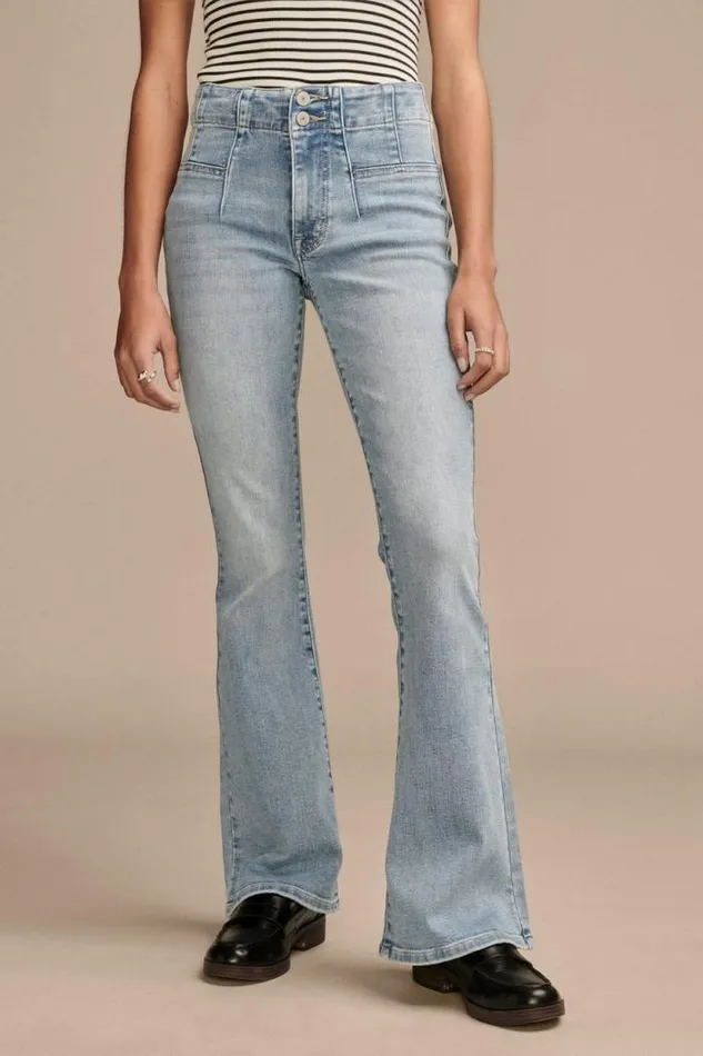 Lucky Brand High Rise Seamed Stevie Flare Aquarius Women Jeans