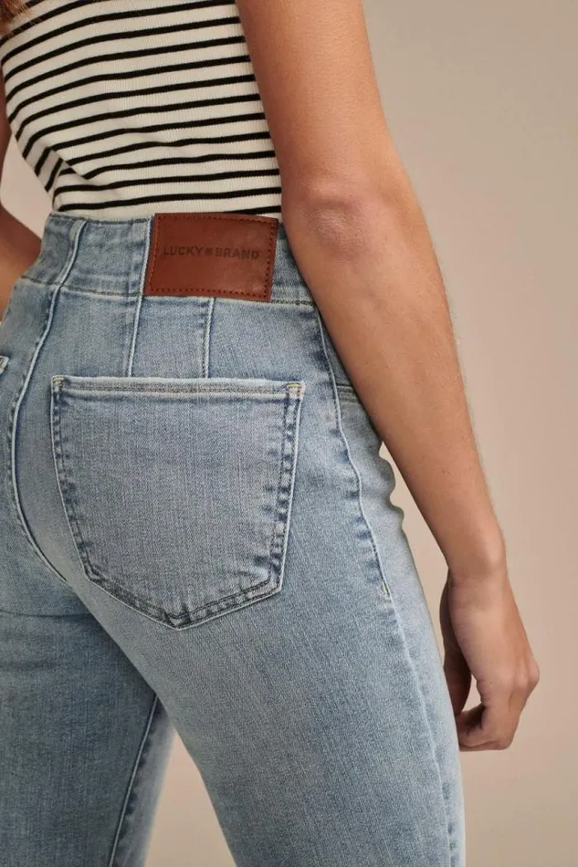 Lucky Brand High Rise Seamed Stevie Flare Aquarius Women Jeans