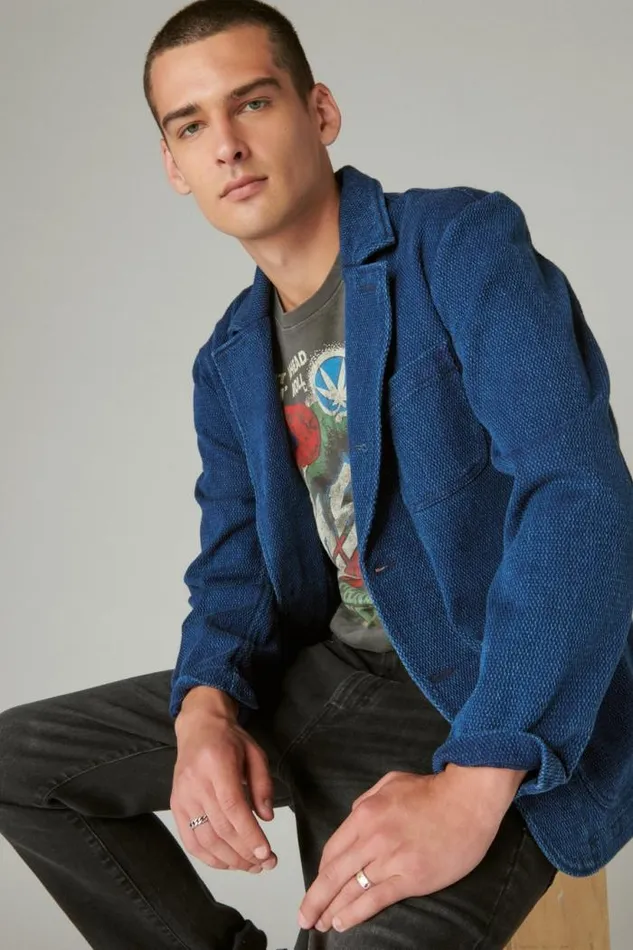 Lucky Brand Indigo Blazer Indigo Men Jackets and Outerwear