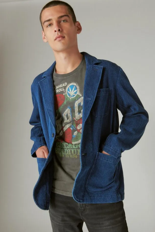 Lucky Brand Indigo Blazer Indigo Men Jackets and Outerwear