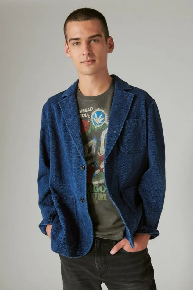 Lucky Brand Indigo Blazer Indigo Men Jackets and Outerwear