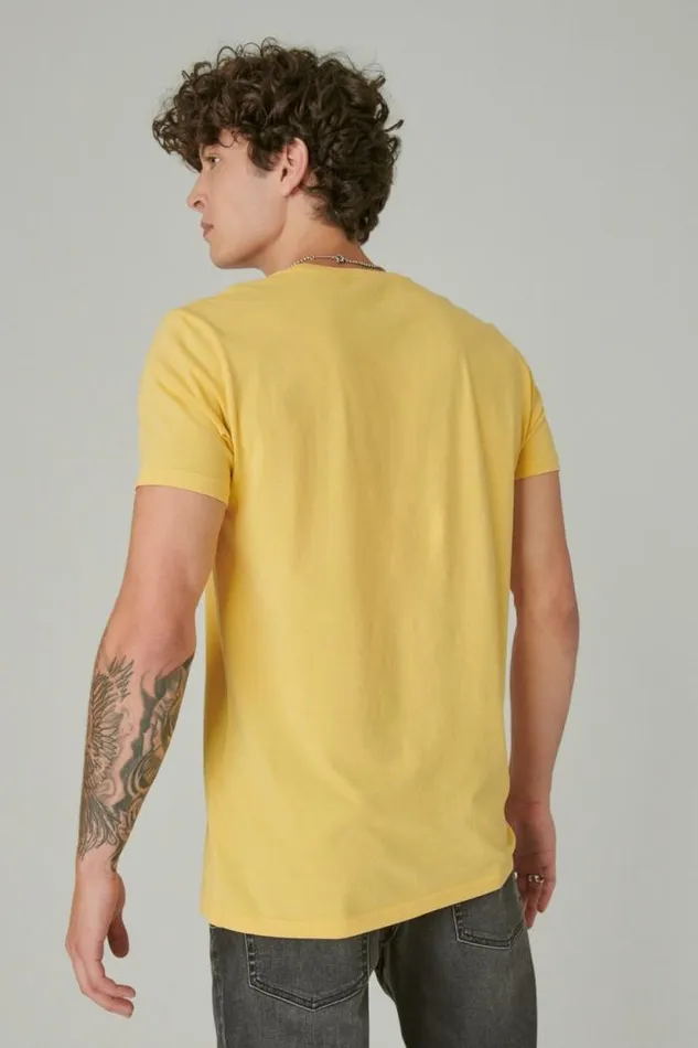 Lucky Brand Jimi Hendrix Photo Misted Yellow Men Graphic Tees