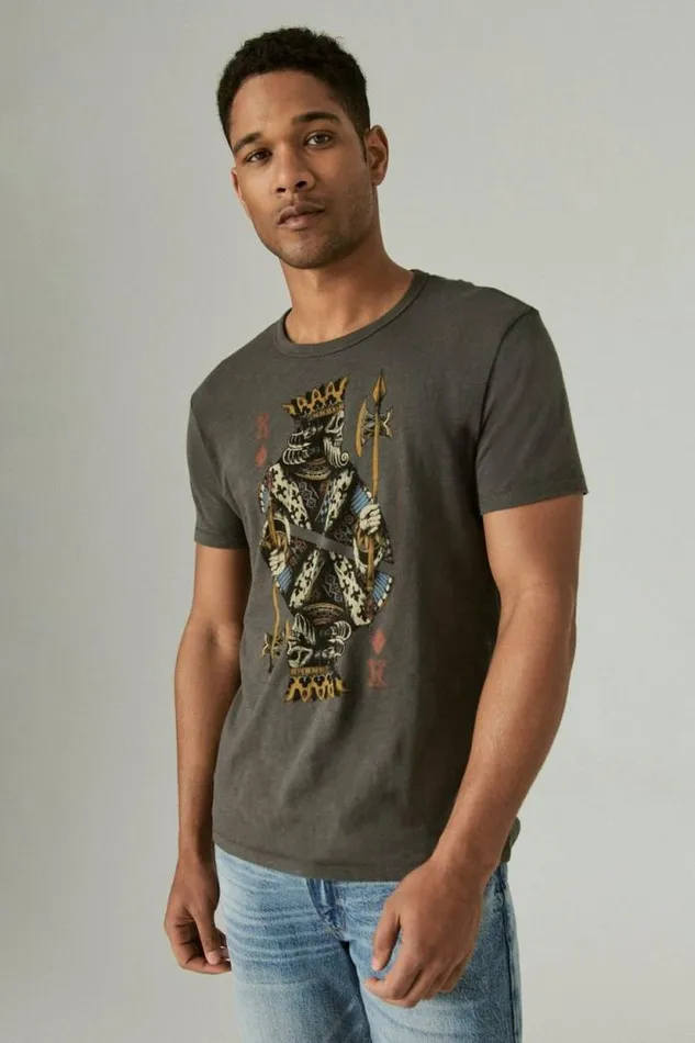 Lucky Brand King Of Diamonds Tee Black Mountain Men Graphic Tees