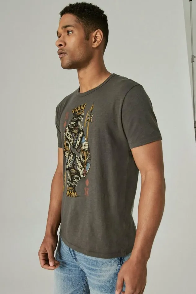 Lucky Brand King Of Diamonds Tee Black Mountain Men Graphic Tees