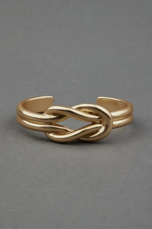 Lucky Brand Knotted Cuff Bracelet Gold Women Jewelry