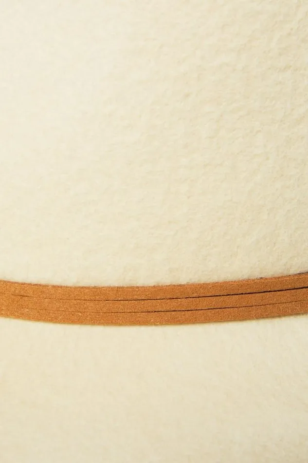 Lucky Brand Leather Tie Cowboy Hat Open Whitenatural Women Hats