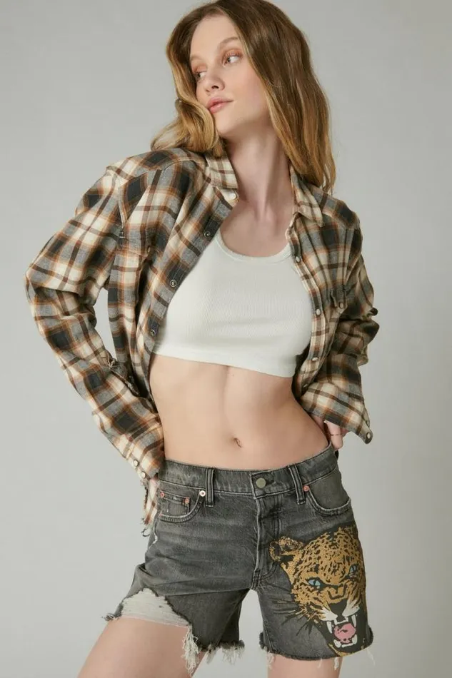 Lucky Brand Lucky Legend 90039s Midi Short Cool Cat Women Shorts