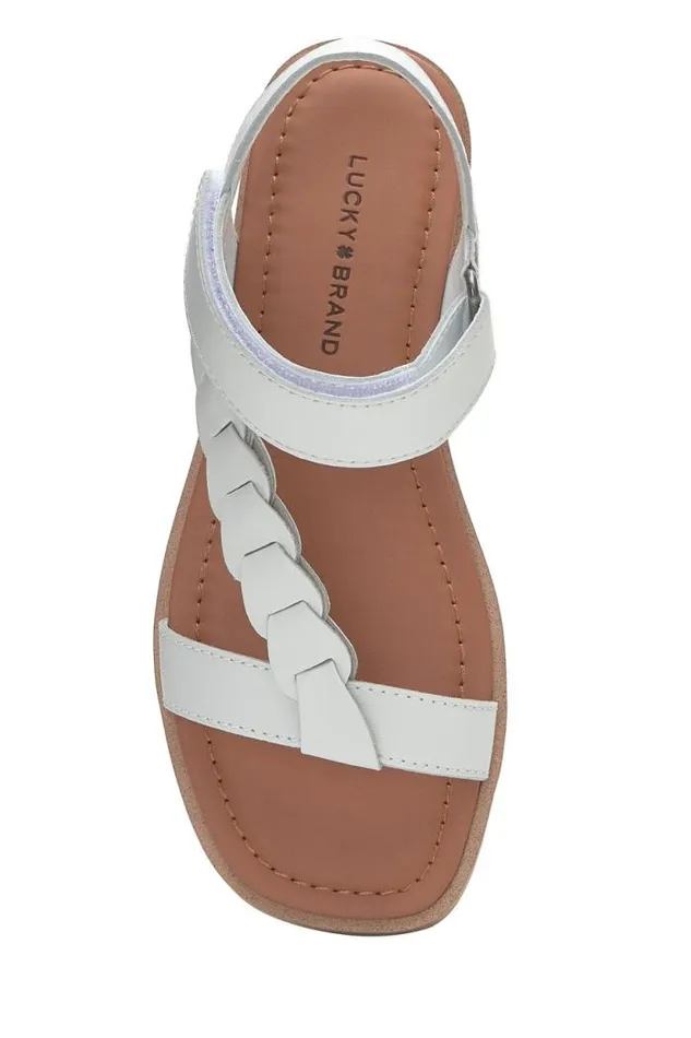 Lucky Brand Natany Braided Sandal Open Whitenatural Women Shoes