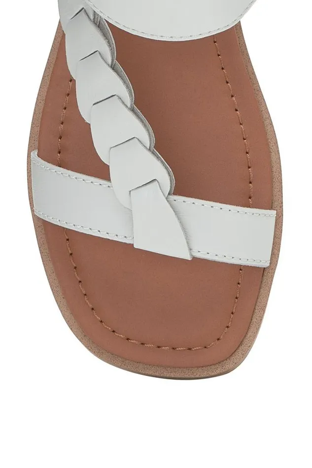 Lucky Brand Natany Braided Sandal Open Whitenatural Women Shoes