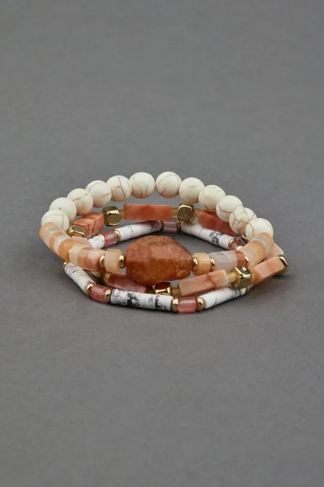 Lucky Brand Peachy Bracelet Set Gold Women Jewelry
