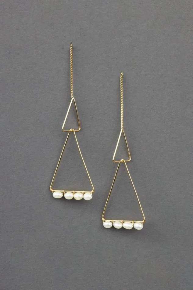 Lucky Brand Pearl Modern Earring Gold Women Jewelry