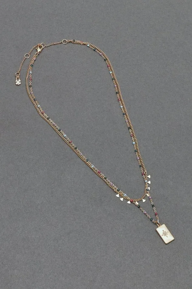 Lucky Brand Pendant Layer Necklace Gold Women Jewelry