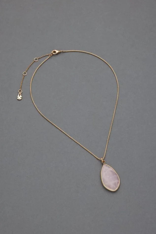 Lucky Brand Pink Stone Pendant Gold Women Jewelry