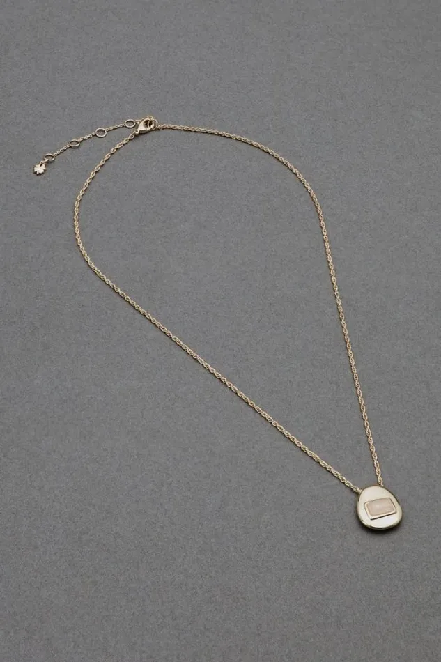 Lucky Brand Semi Stone Necklace Gold Women Jewelry