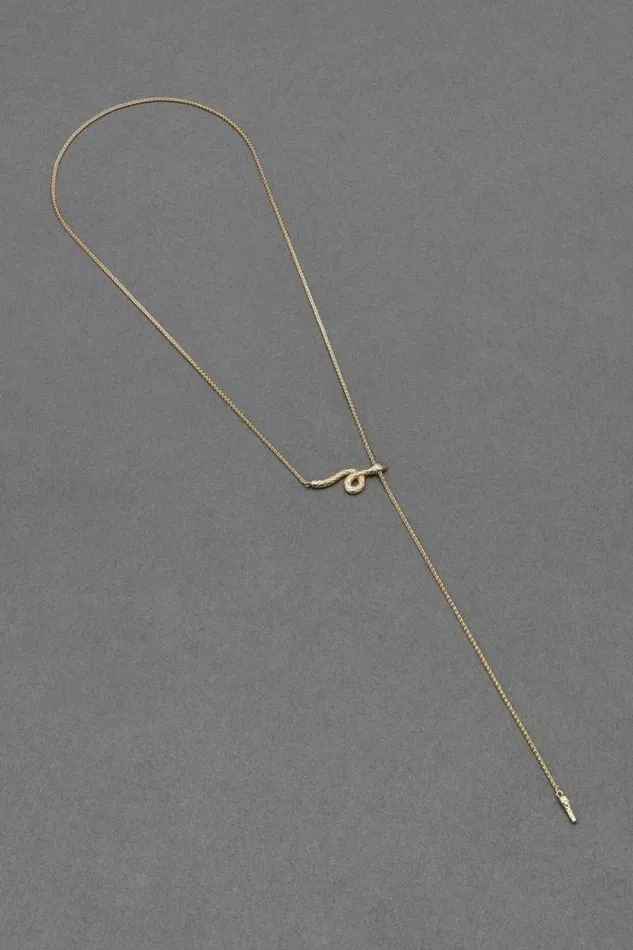 Lucky Brand Snake Y Necklace Gold Women Jewelry