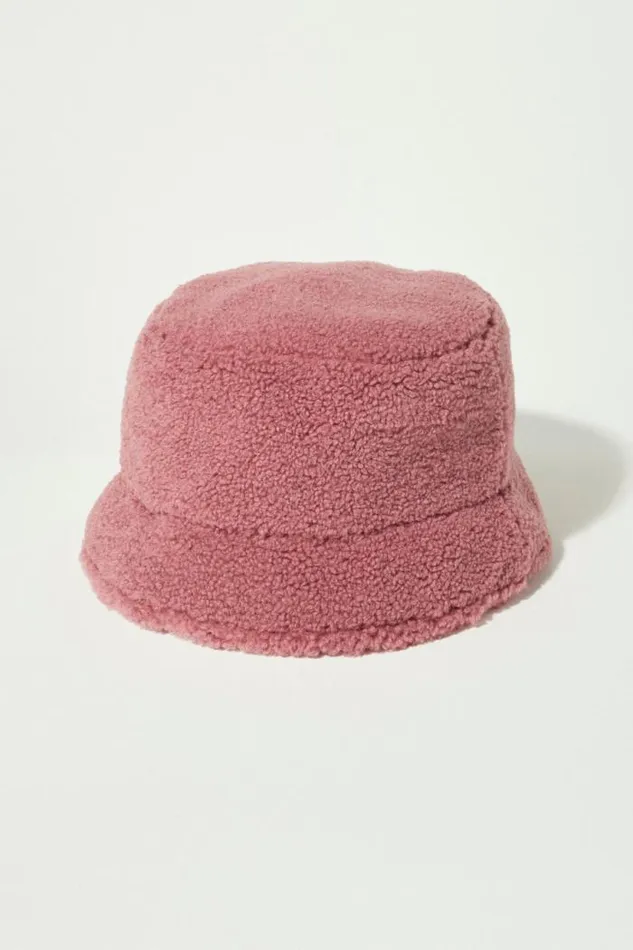 Lucky Brand Teddy Bucket Hat Dark Pink Women Hats