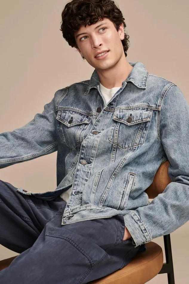 Lucky Brand The Denim Trucker Jacket Golden Dale Men Jackets and Outerwear