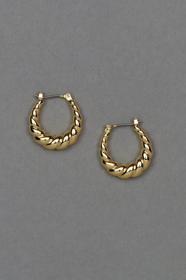 Lucky Brand Twist Midi Hoop Gold Women Jewelry