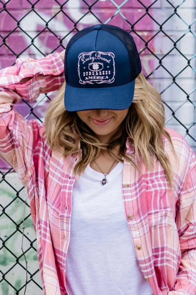 Lucky Brand Vintage Trucker Dark Blue MenWomen Hats