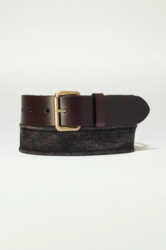Lucky Brand Washed Webbed Belt Black Men Belts