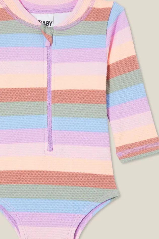 Lucy Long Sleeve Ruffle Back Swimsuit Popsiclemulti Stripe Baby Cotton On Swimwear Lucy Long Sleeve Ruffle Back Swimsuit Popsiclemulti Stripe Baby Cotton On Swimwear
