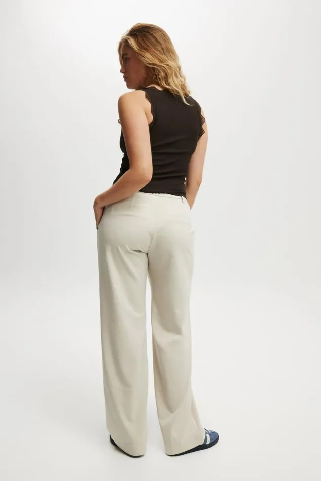 Luis Suiting Pant Light Stone Women Cotton On Pants