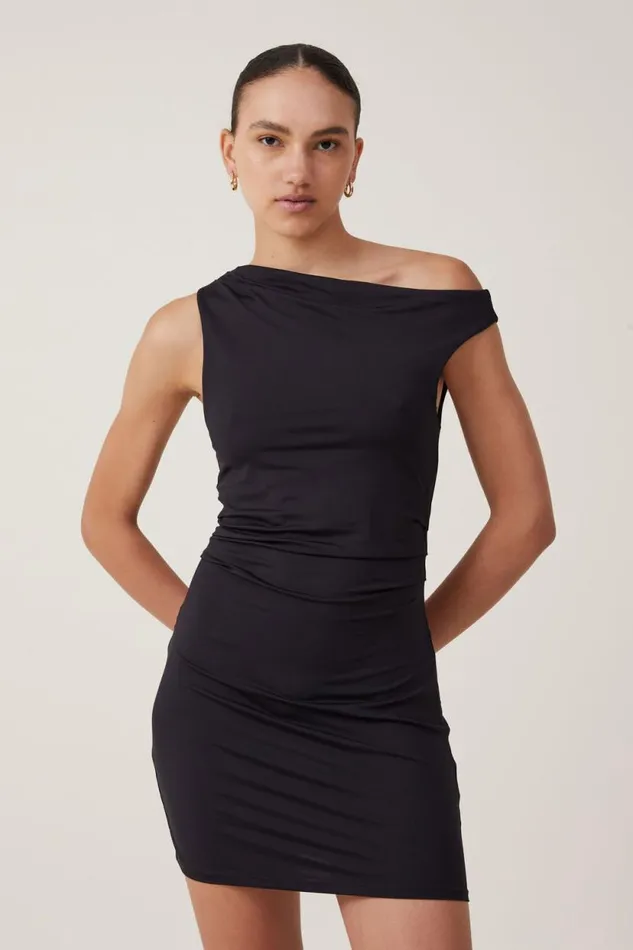 Luxe One Shoulder Mini Dress Black Women Cotton On Dresses