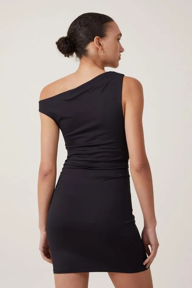Luxe One Shoulder Mini Dress Black Women Cotton On Dresses