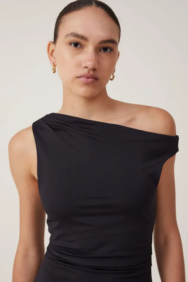 Luxe One Shoulder Mini Dress Black Women Cotton On Dresses