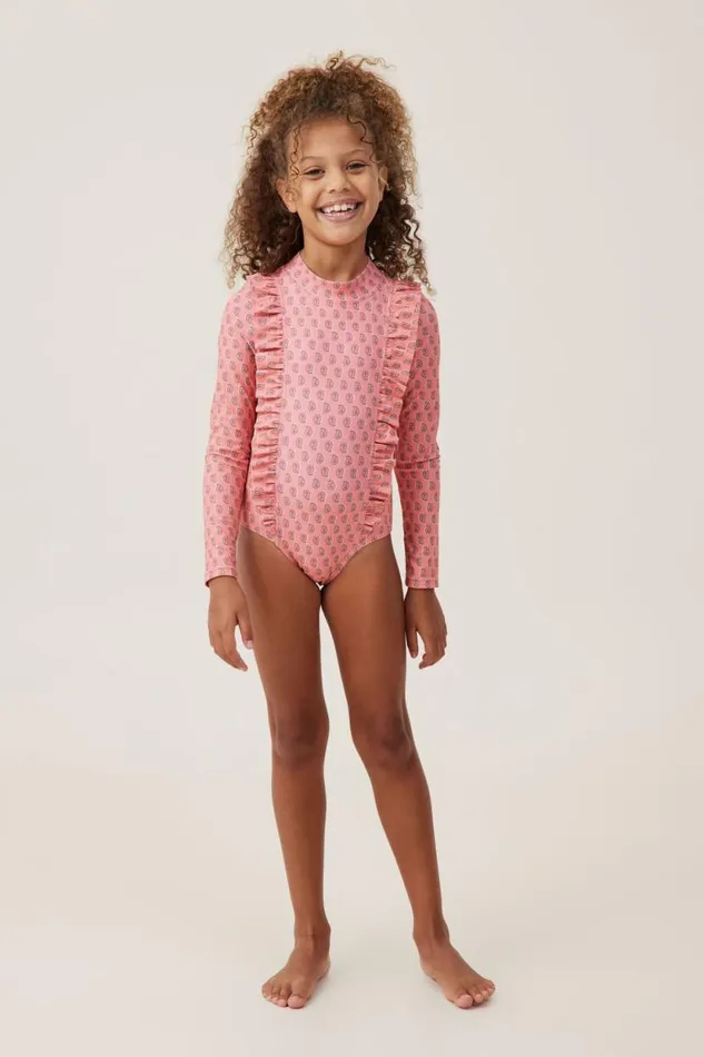 Lydia One Piece Orange Coralperry Paisley Girls Cotton On Swimwear Lydia One Piece Orange Coralperry Paisley Girls Cotton On Swimwear