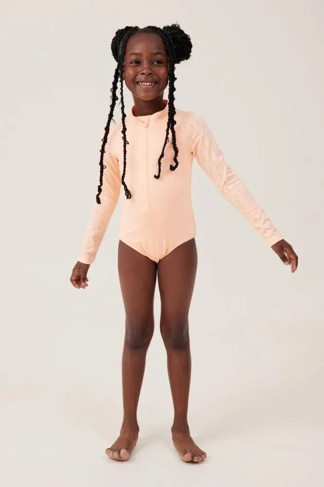 Lydia One Piece Tropical Orange Broderie Girls Cotton On Swimwear Lydia One Piece Tropical Orange Broderie Girls Cotton On Swimwear