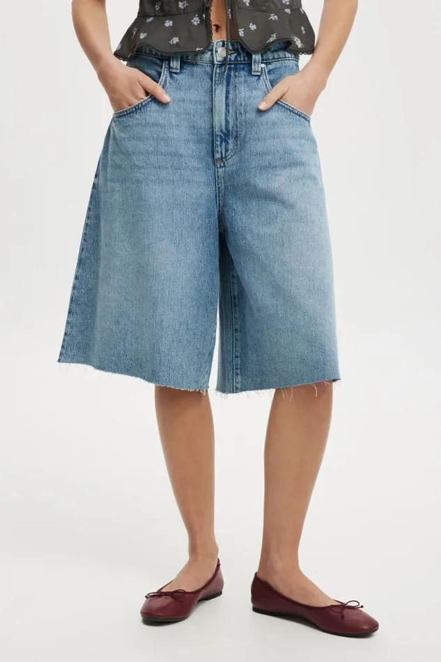 Lyocell Wide Denim Jort Coast Blue Women Cotton On Pants Lyocell Wide Denim Jort Coast Blue Women Cotton On Pants