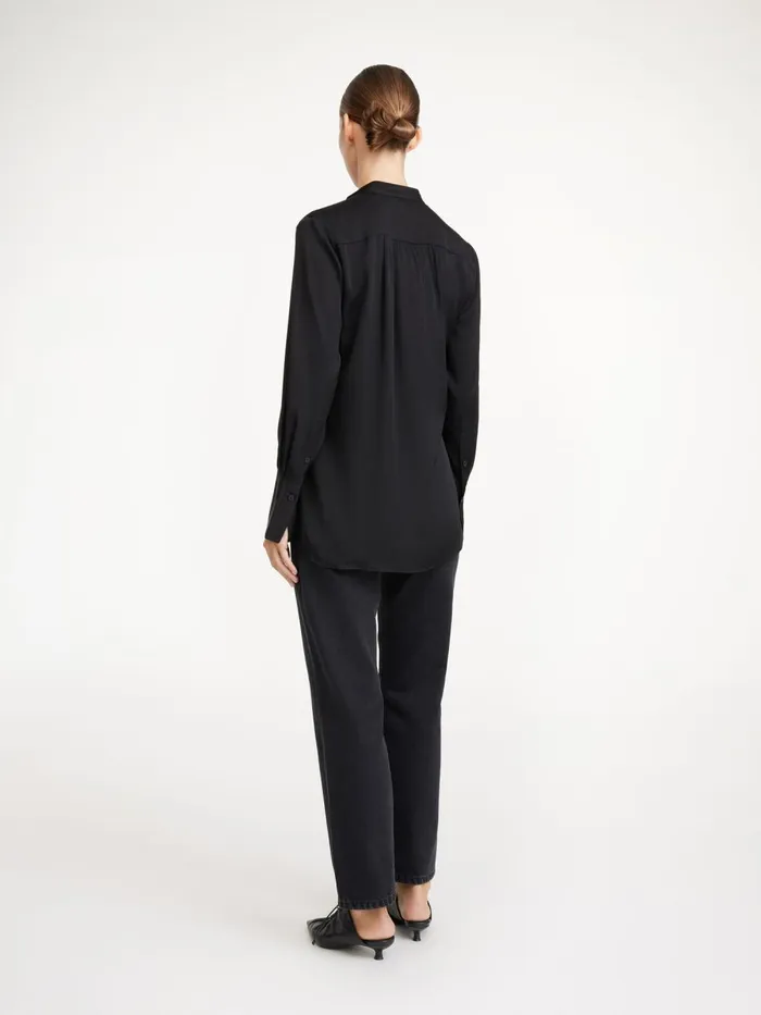 Mabillon Silk Shirt Black Women By Malene Birger Tops and Blouses