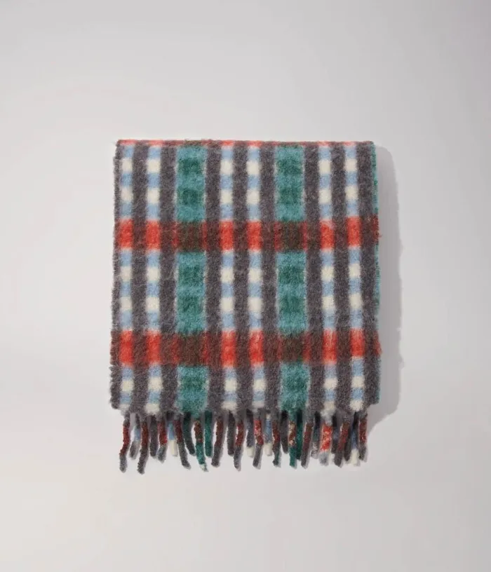 Maje Alpaca Blend Check Scarf Women Scarves and Ponchos