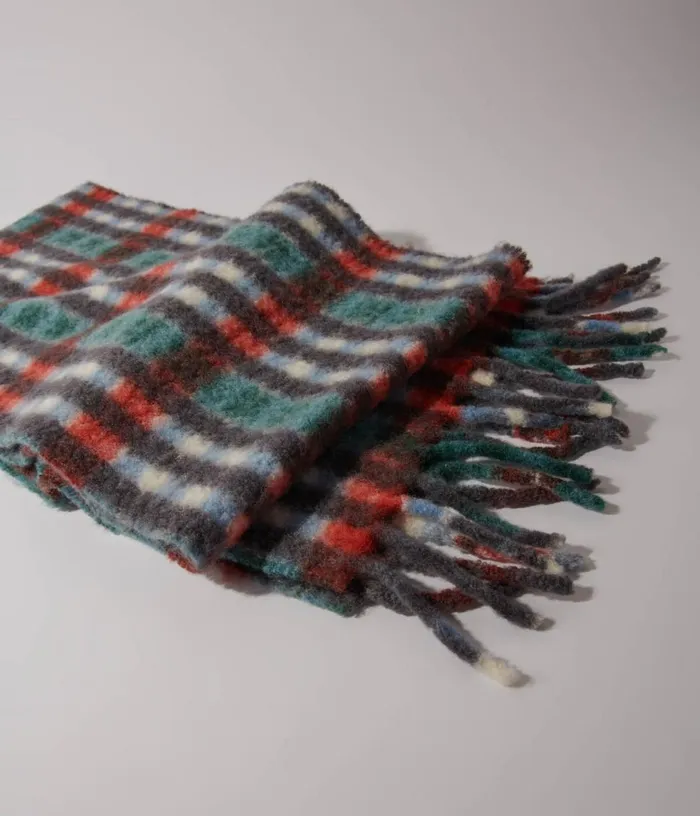 Maje Alpaca Blend Check Scarf Women Scarves and Ponchos