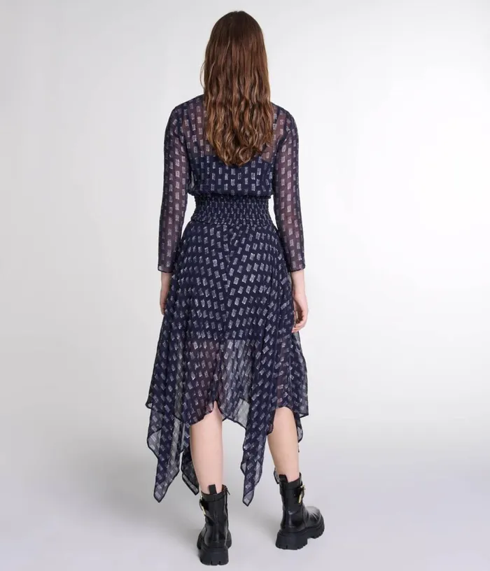 Maje Asymmetrical Floral Maxi Dress Women Dresses