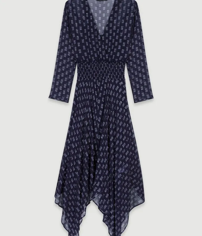 Maje Asymmetrical Floral Maxi Dress Women Dresses