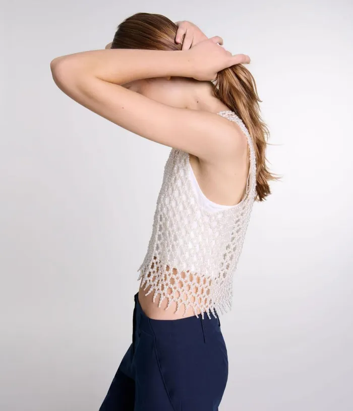 Maje Beaded Top Women Tops and Shirts